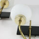 Mid-century Brass and Opaline Sconce, set of 2