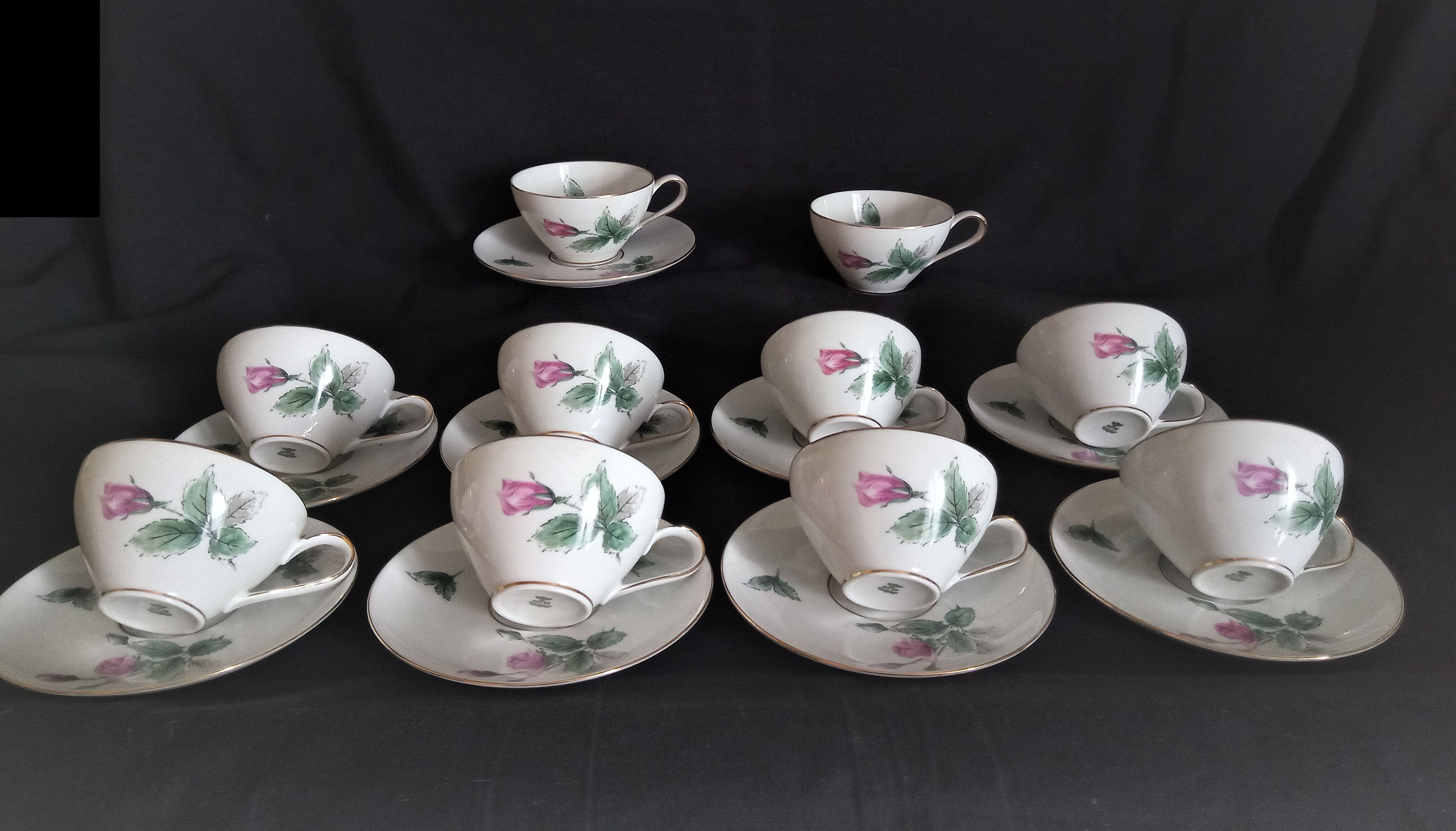 KPM Krister porcelain coffee service for 9 people, Germany