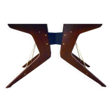 Dining table with brass pulls by società Italiana Compensati Curvati (1950s)