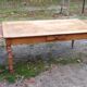 Cherry farm table, turned legs, 2 extensions