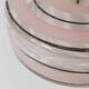 Vintage glass sweet jar from the 1960s, candy jar with a pink and black striped lid, Italian glass art.