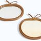 Pair of Apple-Shaped Mirrors in Bamboo and Rattan, France, 1960