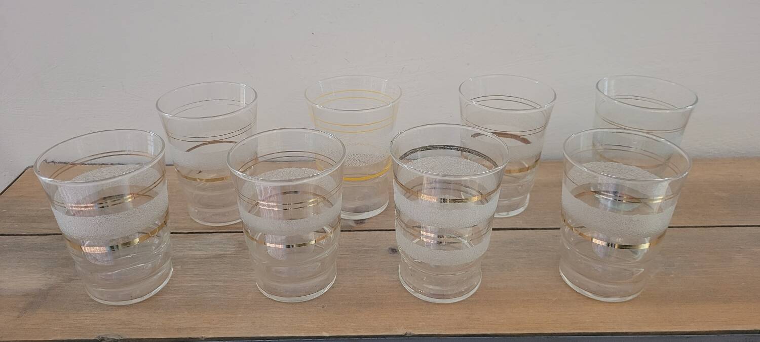Set de 8 verres à eau 50's
