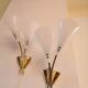 Pair of brass wall lamps design 50s - 60s