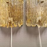 Wall lamps in crystal glass with brass suspension.Carl Fagerlund for Swedish Orrefors