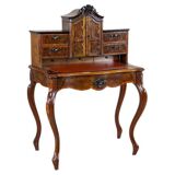 Antique Louis Philippe Walnut andVeneer Secretary Desk, 1860