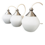 Set of 3 suspensions contemporary design chandelier steel & glass