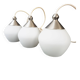 Set of 3 suspensions contemporary design chandelier steel & glass
