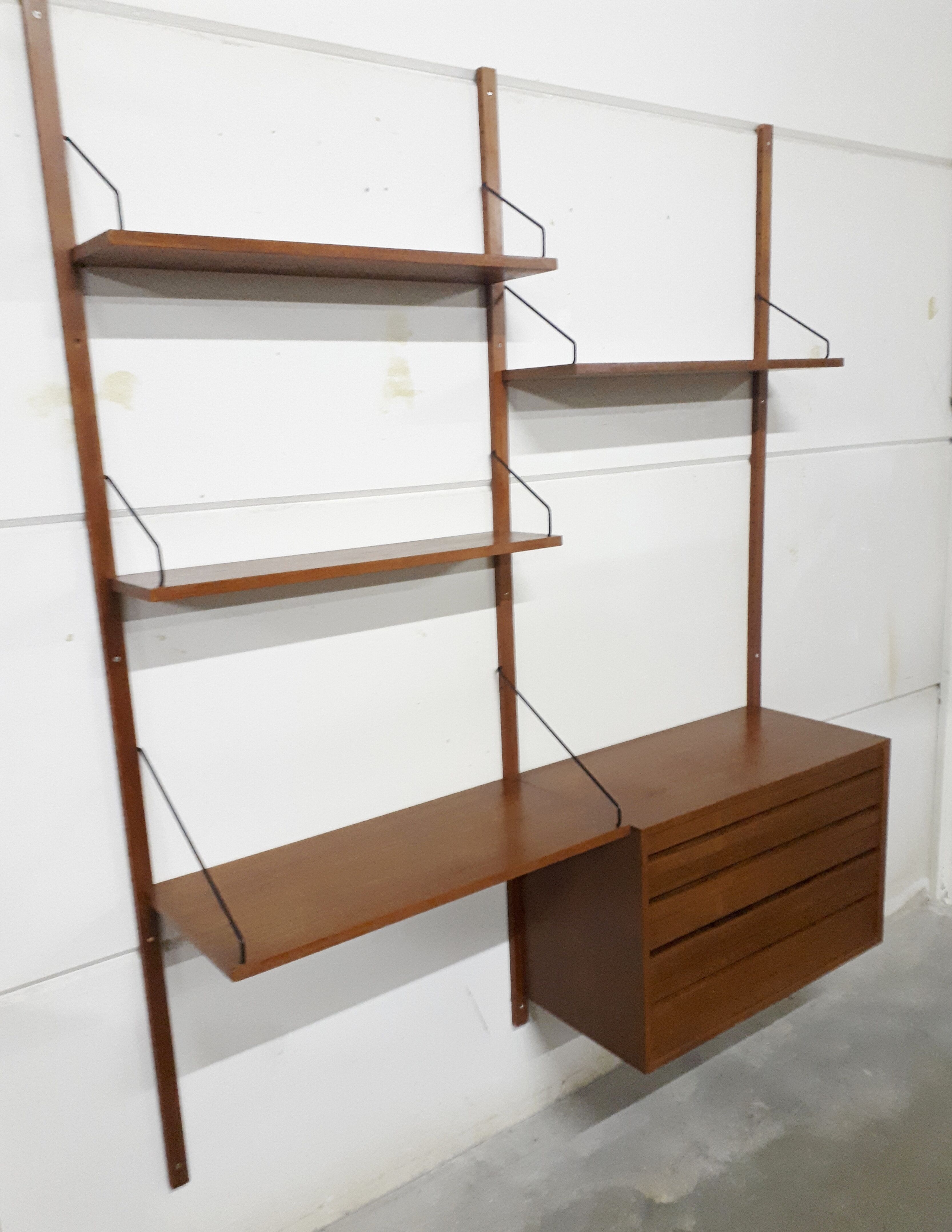 Unité murale en teck de Poul Cadovius pour Cado des années 1960