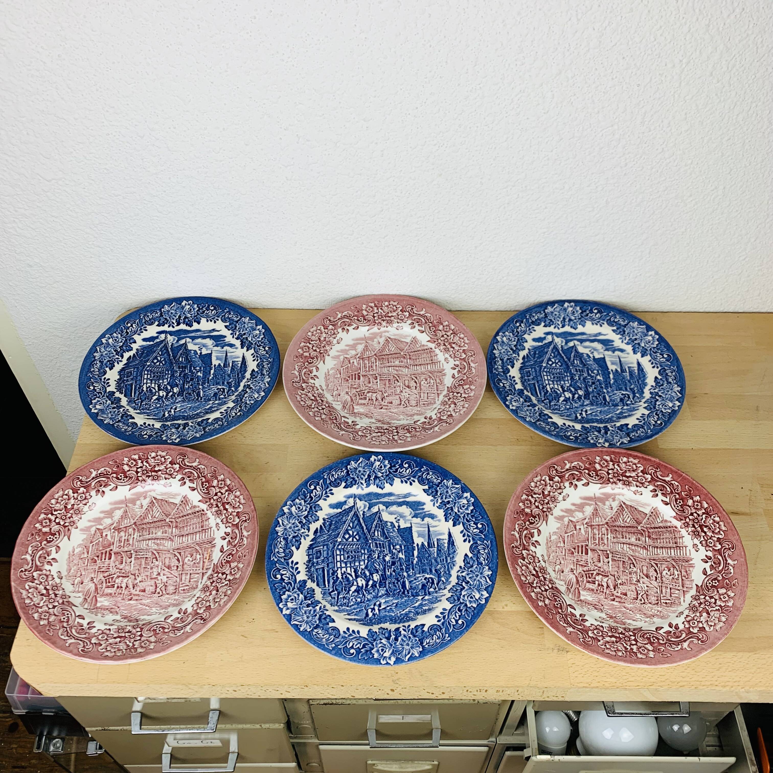 6 Royal Tudor ironstone plates model 17th century England ironstone