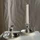 Pair of small antique silver-plated candlesticks D12 H8