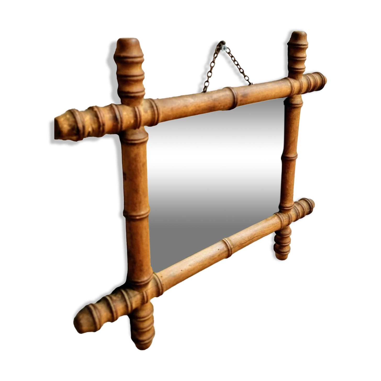 Miroir antique mural français faux bambou