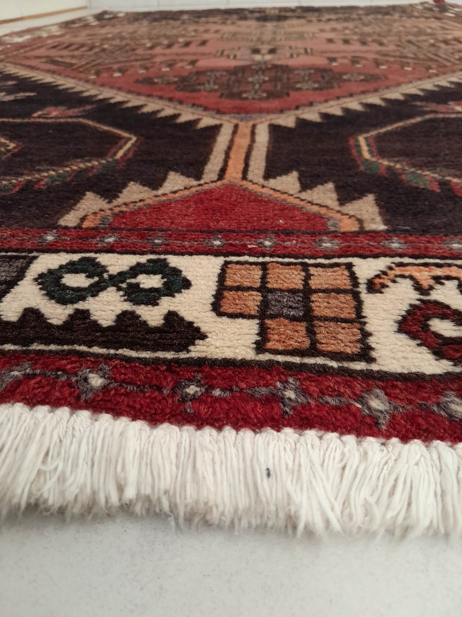 Handmade Persian Hamadan rug 215x130cm