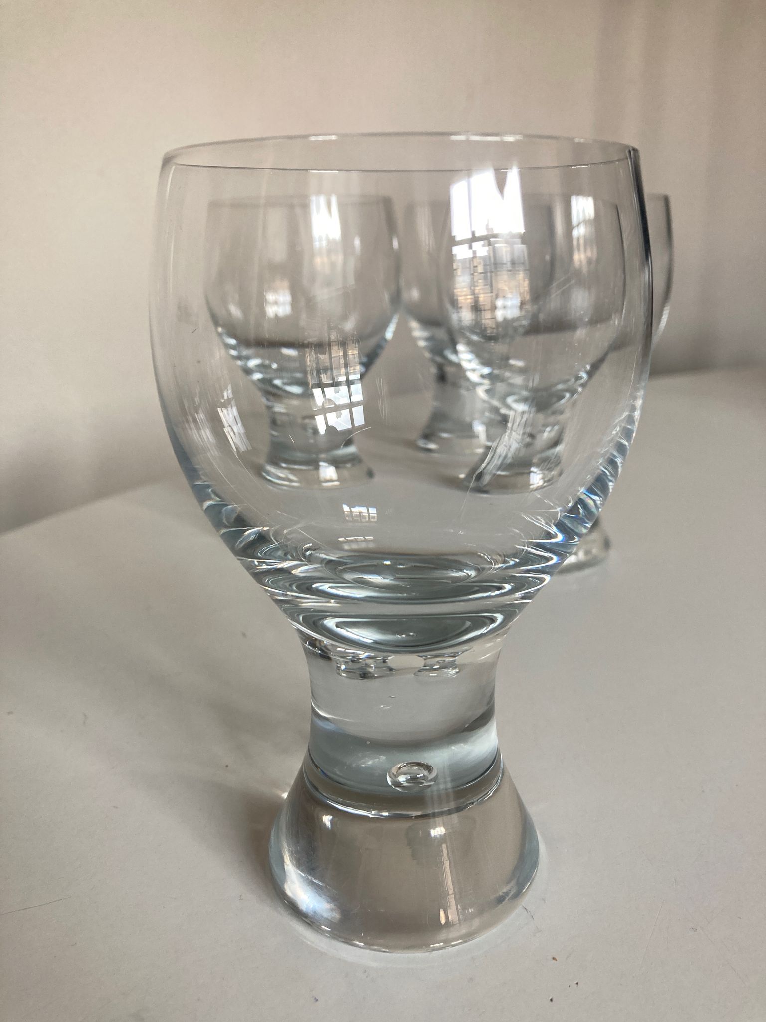 Set of 4 glasses Rondo by Kosta Boda Sweden 1970