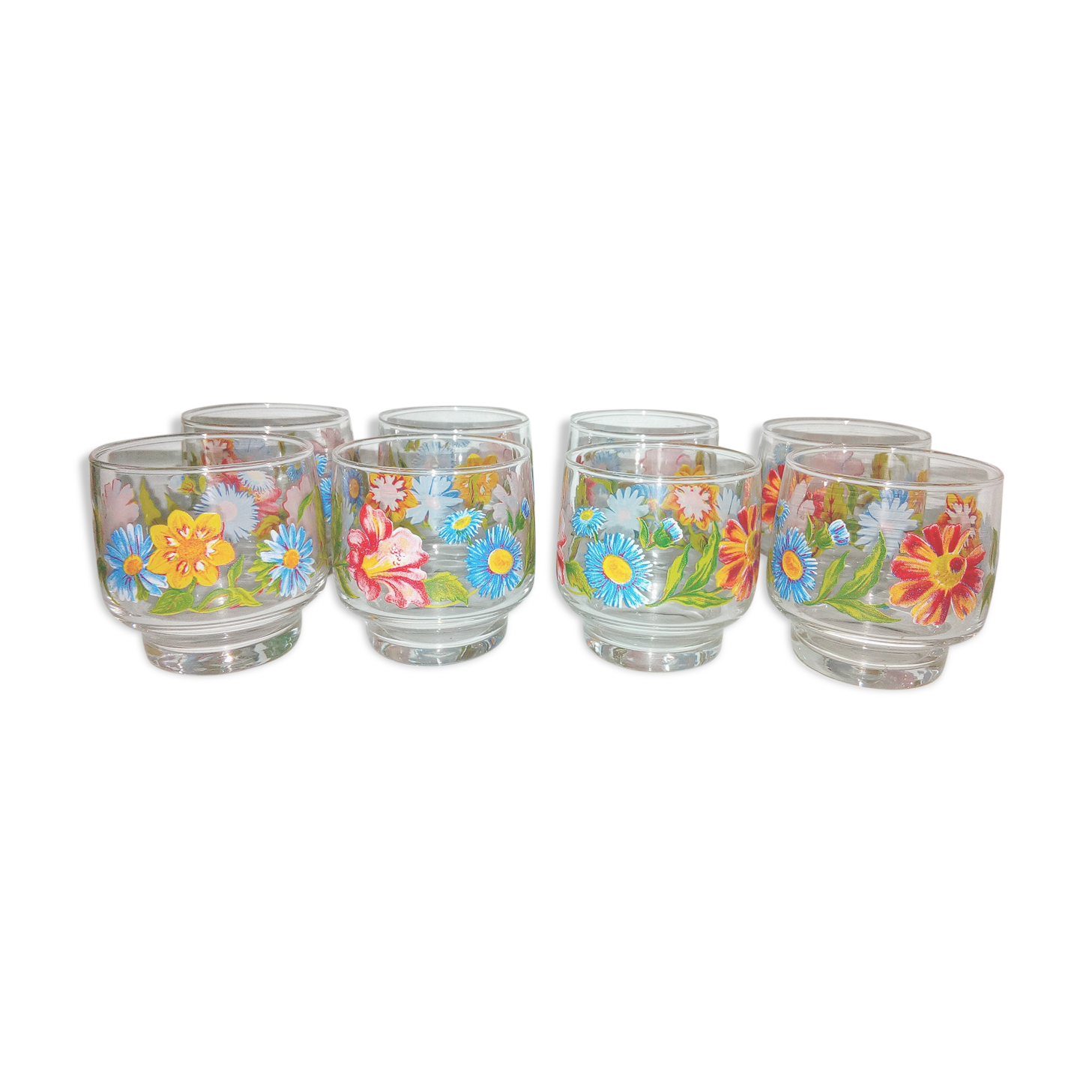 Set of 8 flower glasses