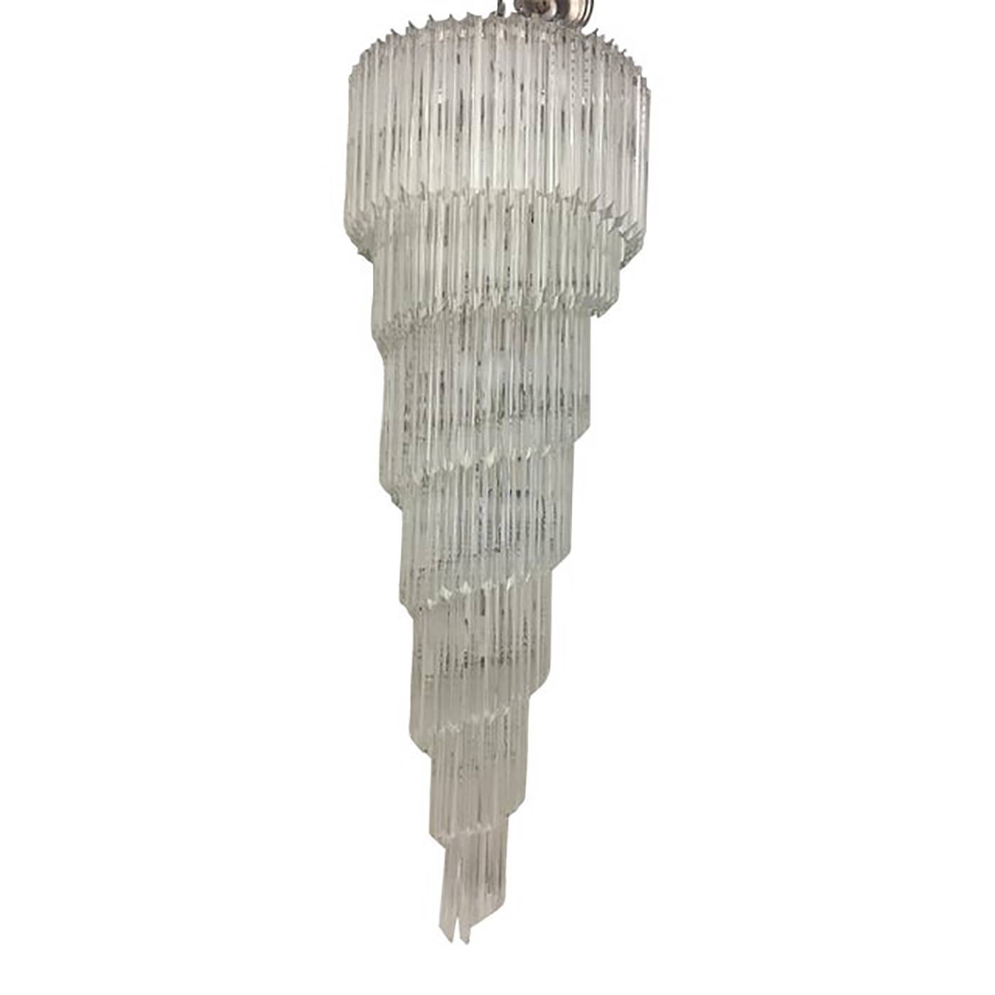 Murano Glass Sputnik Quadriedro Spyral Italian Chandelier