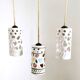 Chandelier with Cylindrical Ceramic Lampshades by Ceramiche Pucci, Italy