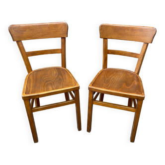 Paire de chaises bistrot viennoise 50s