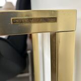 Console laiton et verre 1970 signée Pierre Vandel Paris