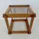 Scandinavian bedside table or side table in pine and smoked glass, 1980