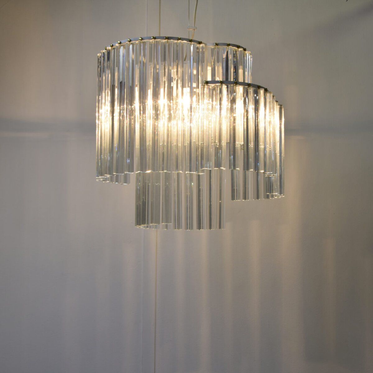 Trilobo pendant lamp in Murano glass by Venini, 1960s.
