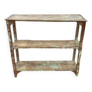 Etagères en teck patine - verte