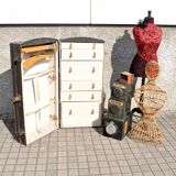 Malle cabine Wardrobe ancienne 1920 Coffre armoire Transatlantique Dressing