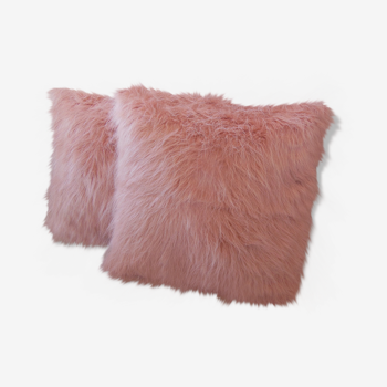 Set of 2 cushions fur rose