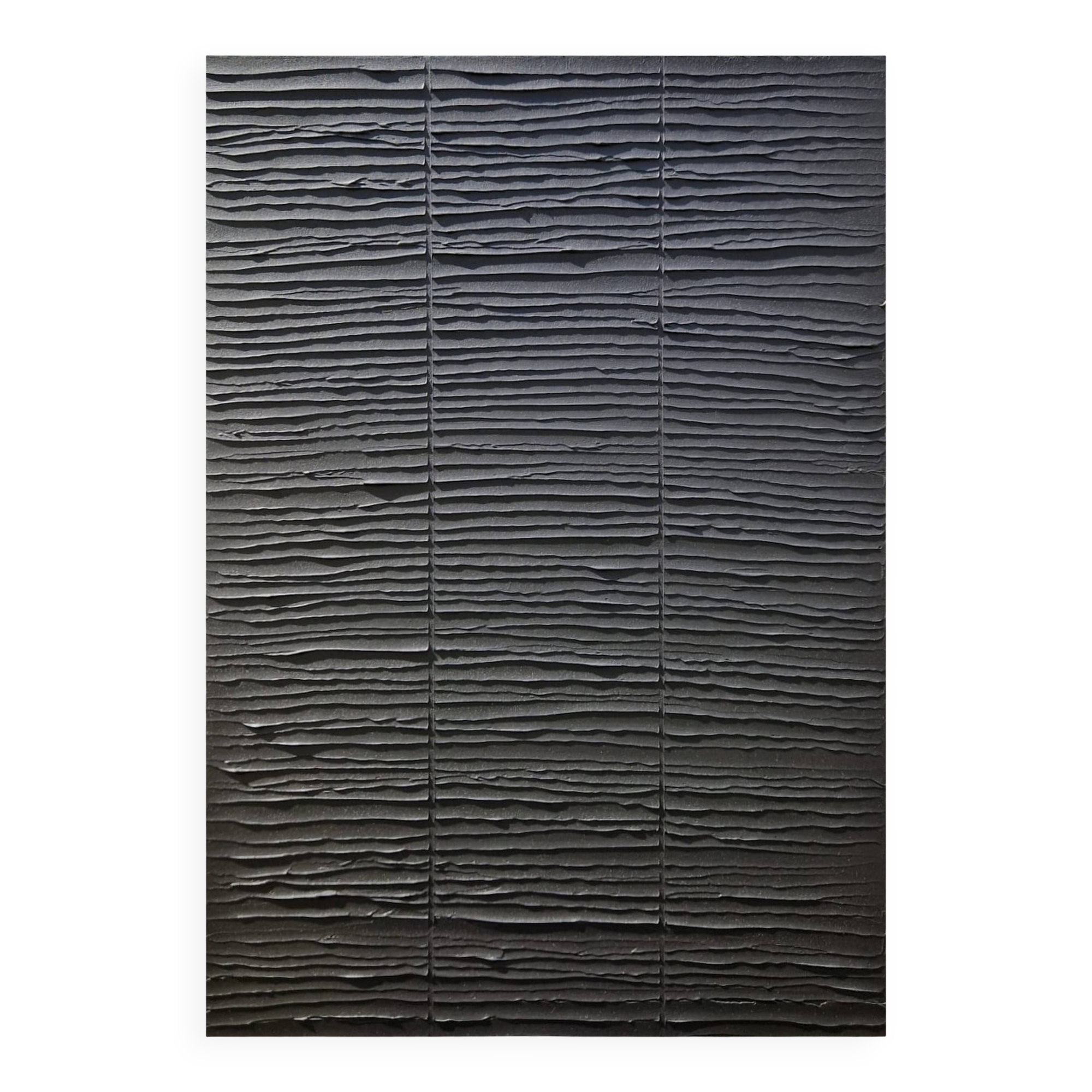 Monochrome minimalist black abstract painting