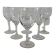 Set of 6 engraved crystal wine glasses from the 30s and 40s
