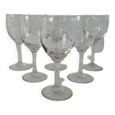 Ensemble de 6 verres vin en cristal gravé années 30-40