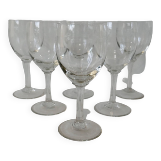 Ensemble de 6 verres vin en cristal gravé années 30-40