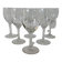 Set of 6 engraved crystal wine glasses from the 30s and 40s