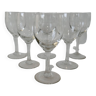 Ensemble de 6 verres vin en cristal gravé années 30-40
