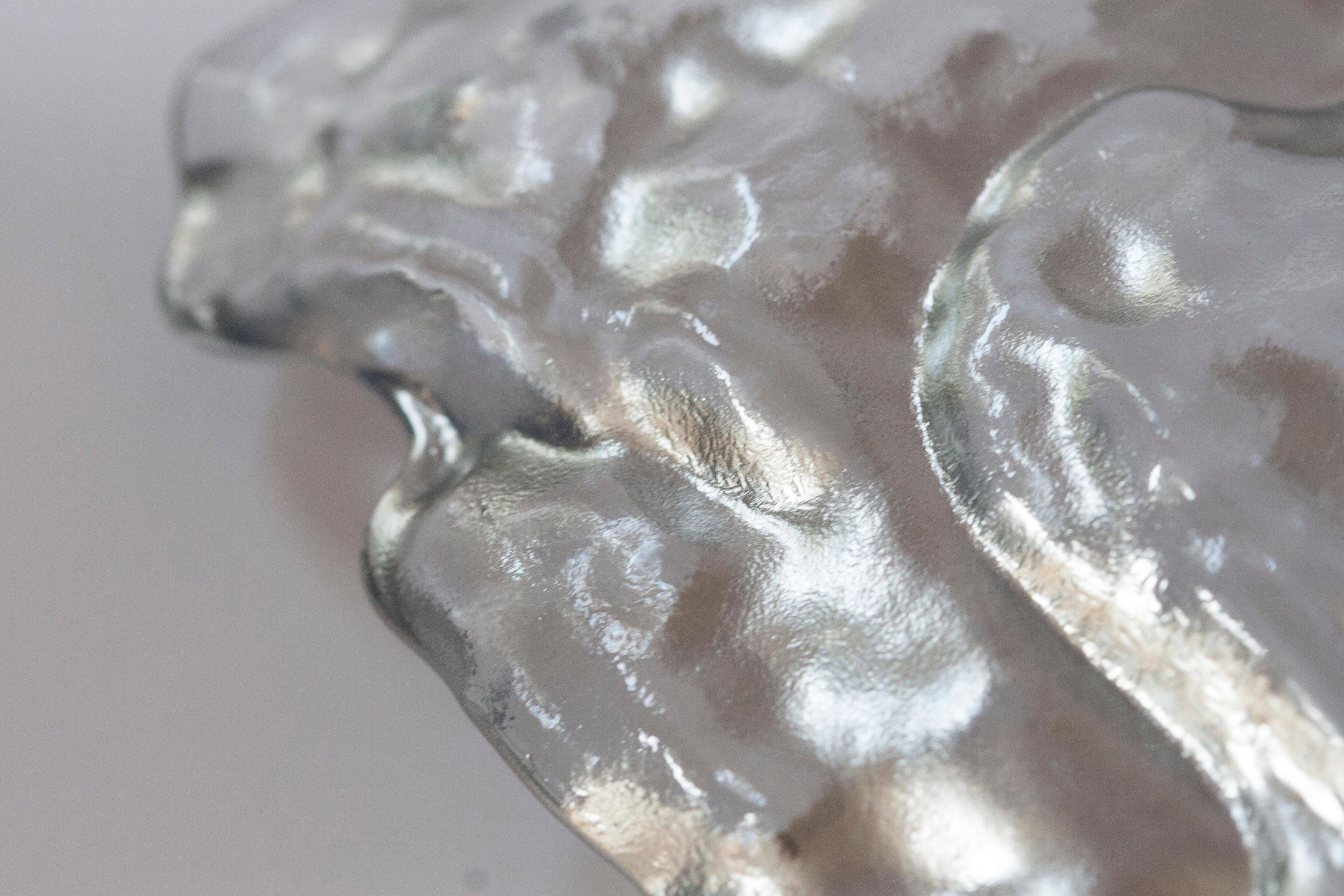 Silver crystal bowl mid-century, Italy, 1970s