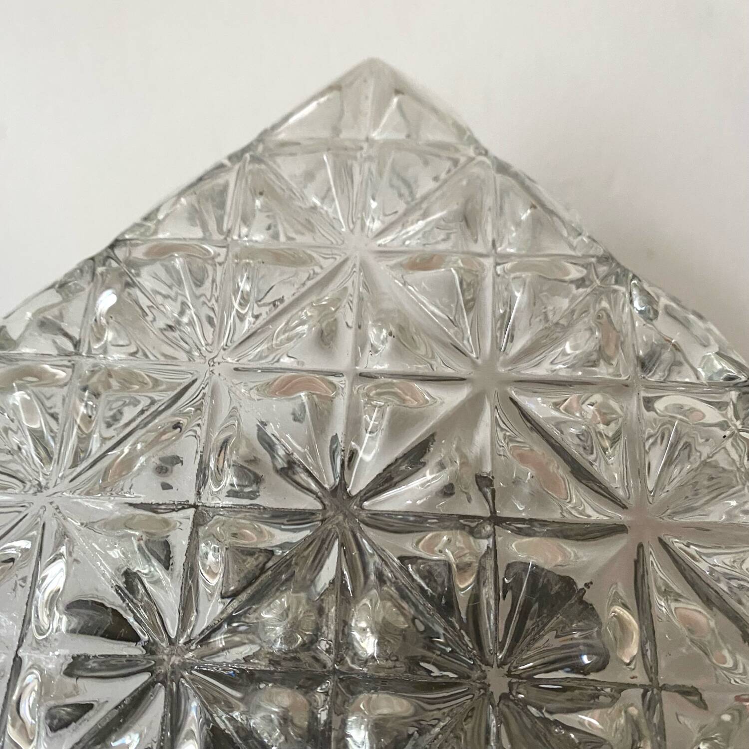 Vintage square molded glass ceiling light
