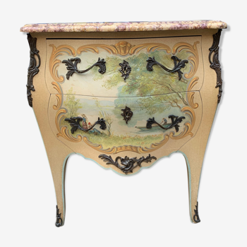 Commode style Louis XV boiserie peinte