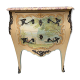Chest of drawers Louis XV style painted woodwork