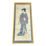 Old framed geisha Japanese print