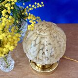 Beautiful table lamp, vintage Art Deco glass globe from Clichy in pink. Diameter