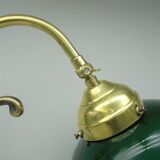 Green and brass opaline lamp