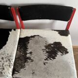 Set of 4 'Cowskin' stools (seat height 66cm)
