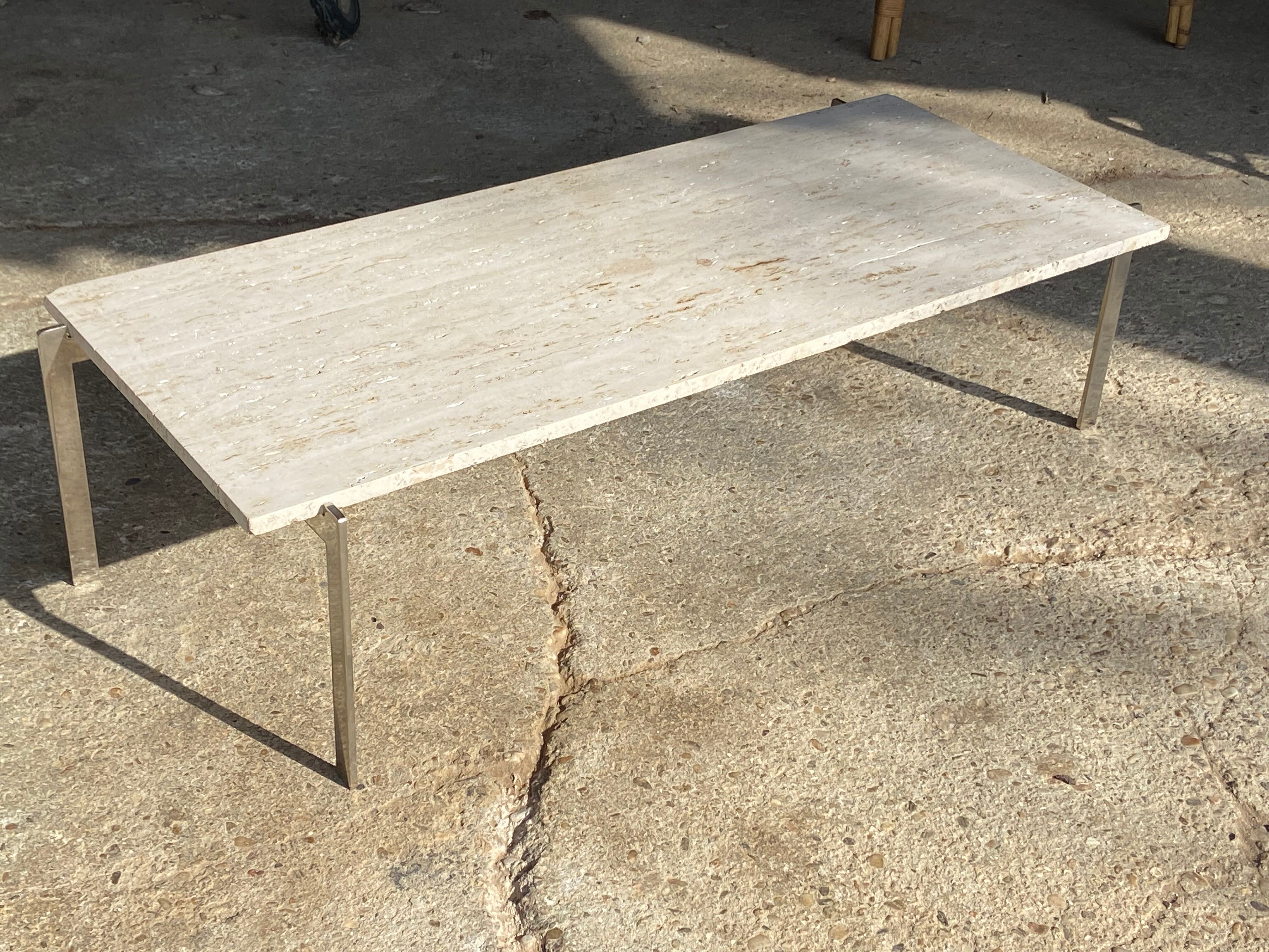 1970 rectangular travertine coffee table