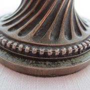 Two candle holders in bronze and crystal