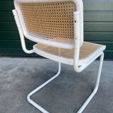 Set of 4 Cesca b32 model chairs in white by Marcel Breuer