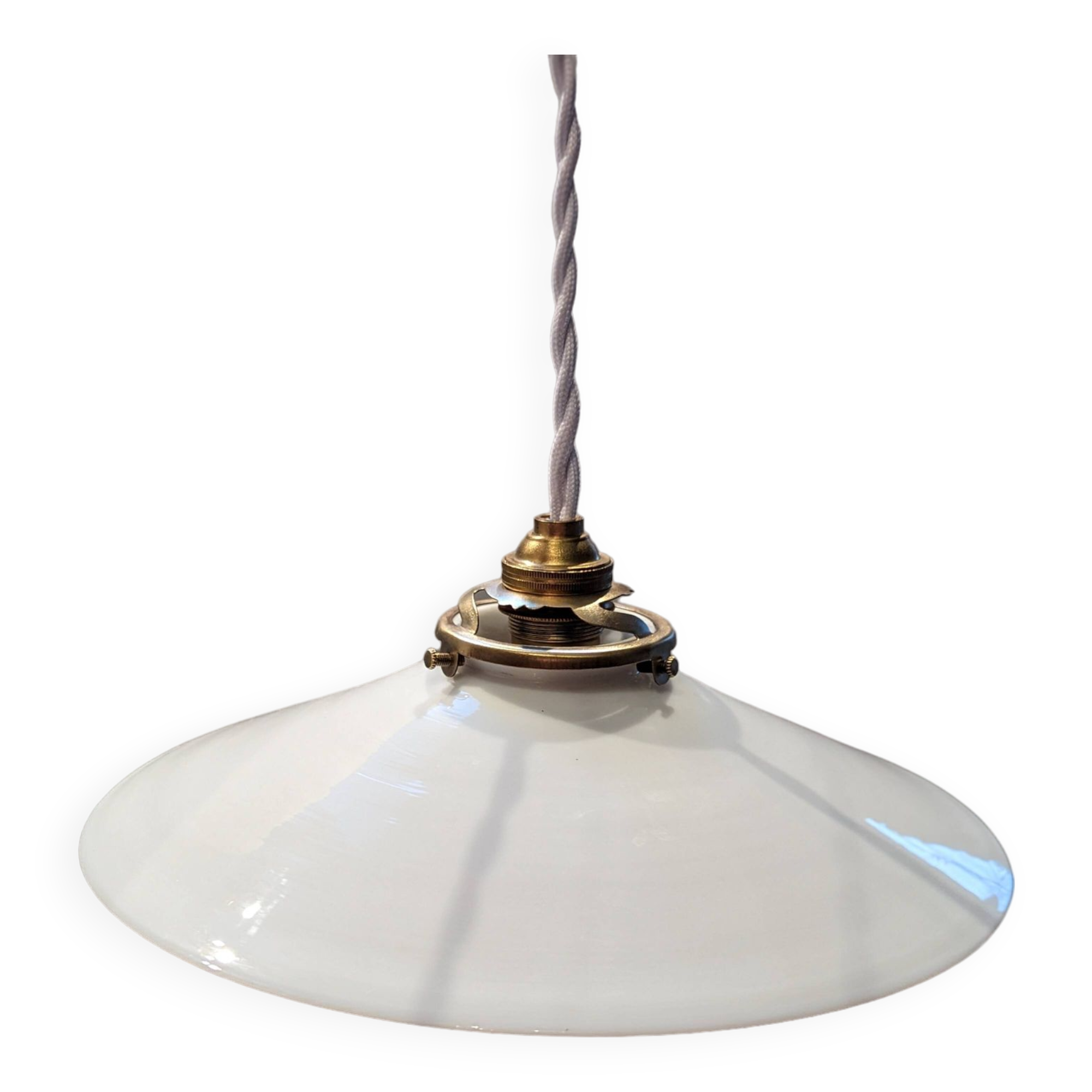 White opaline pendant light, 1930