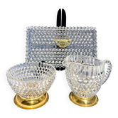 Nécessaire à café en cristal de Bohême doré à l’or fin – Années 60/80