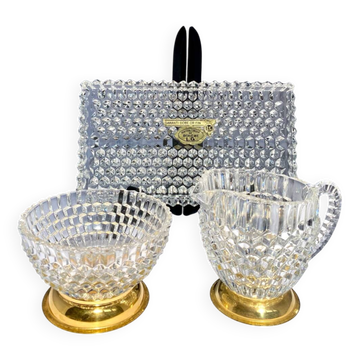 Gold-plated Bohemian crystal coffee set – 1960s/1980s