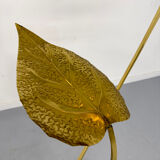 Rhubarb leaf floor lamp brass design Tomaso Barbi Italy an70