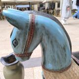 Carved wooden rocking horse